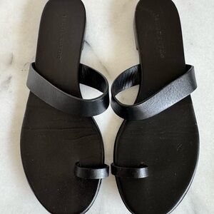 Jenni Kayne Black Leather Slide Sandals Sz 8 38